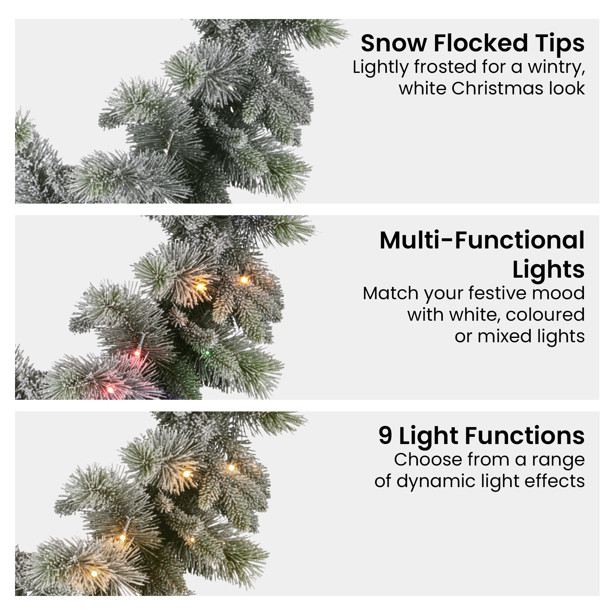 Christabelle 2.7m Christmas Garland Snowy w/ LED Lights Stamford Spruce Tree