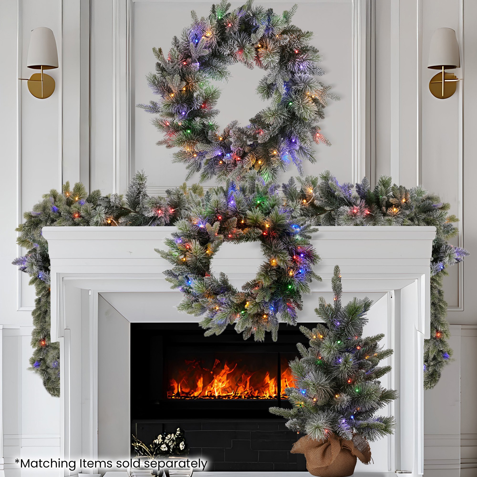 Christabelle 2.7m Christmas Garland Snowy w/ LED Lights Stamford Spruce Tree
