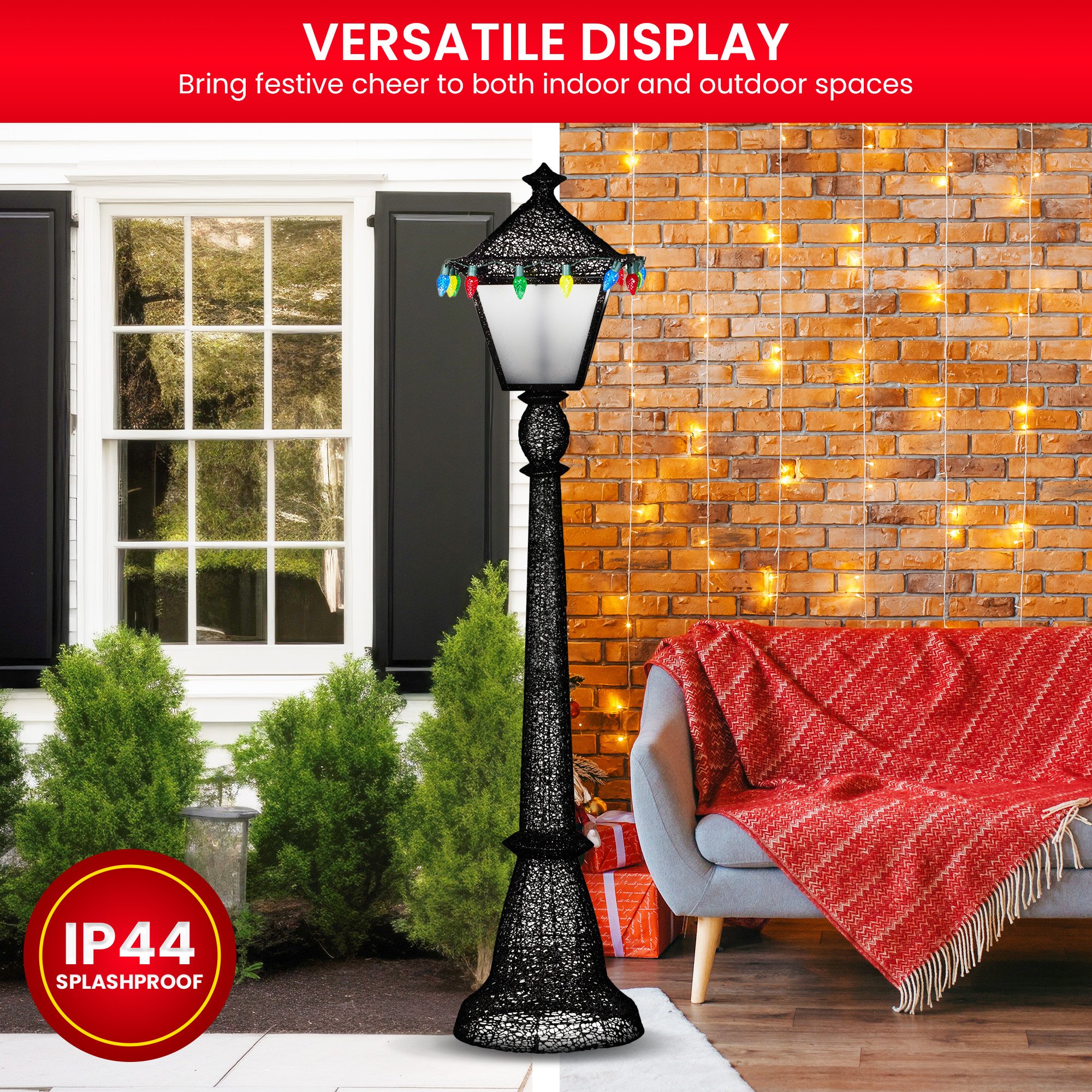 Christabelle Christmas Lamp Post Display 183cm With Lights