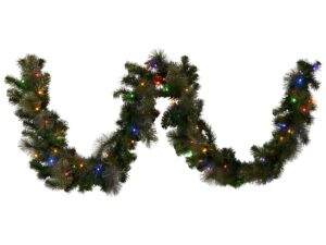 Christabelle 2.7m Christmas Garland w/ LED Lights Glittery Gold Pine Mantle