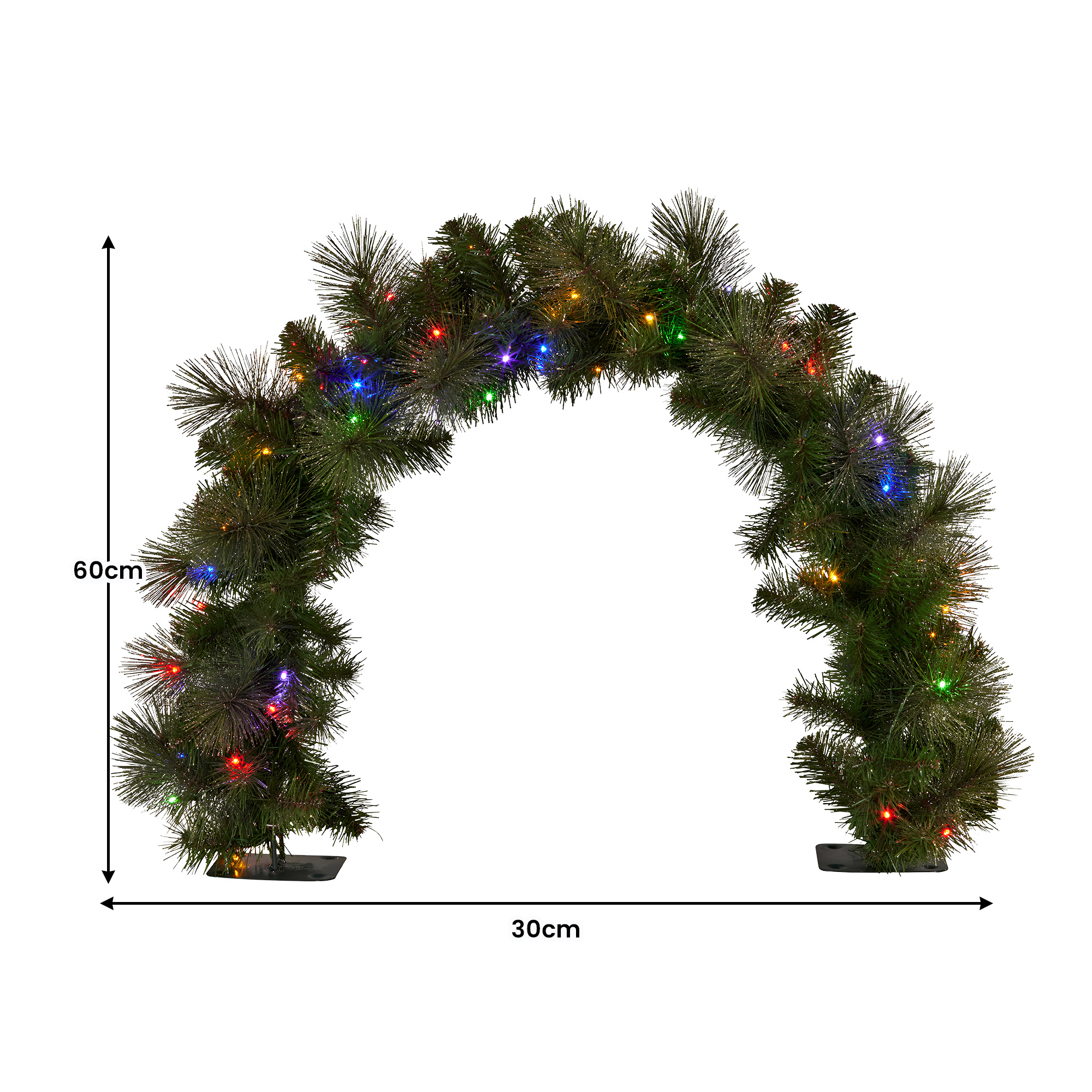 Christabelle 60cm Tabletop Christmas Archway Garland w/ LED Lights Gold Mantle