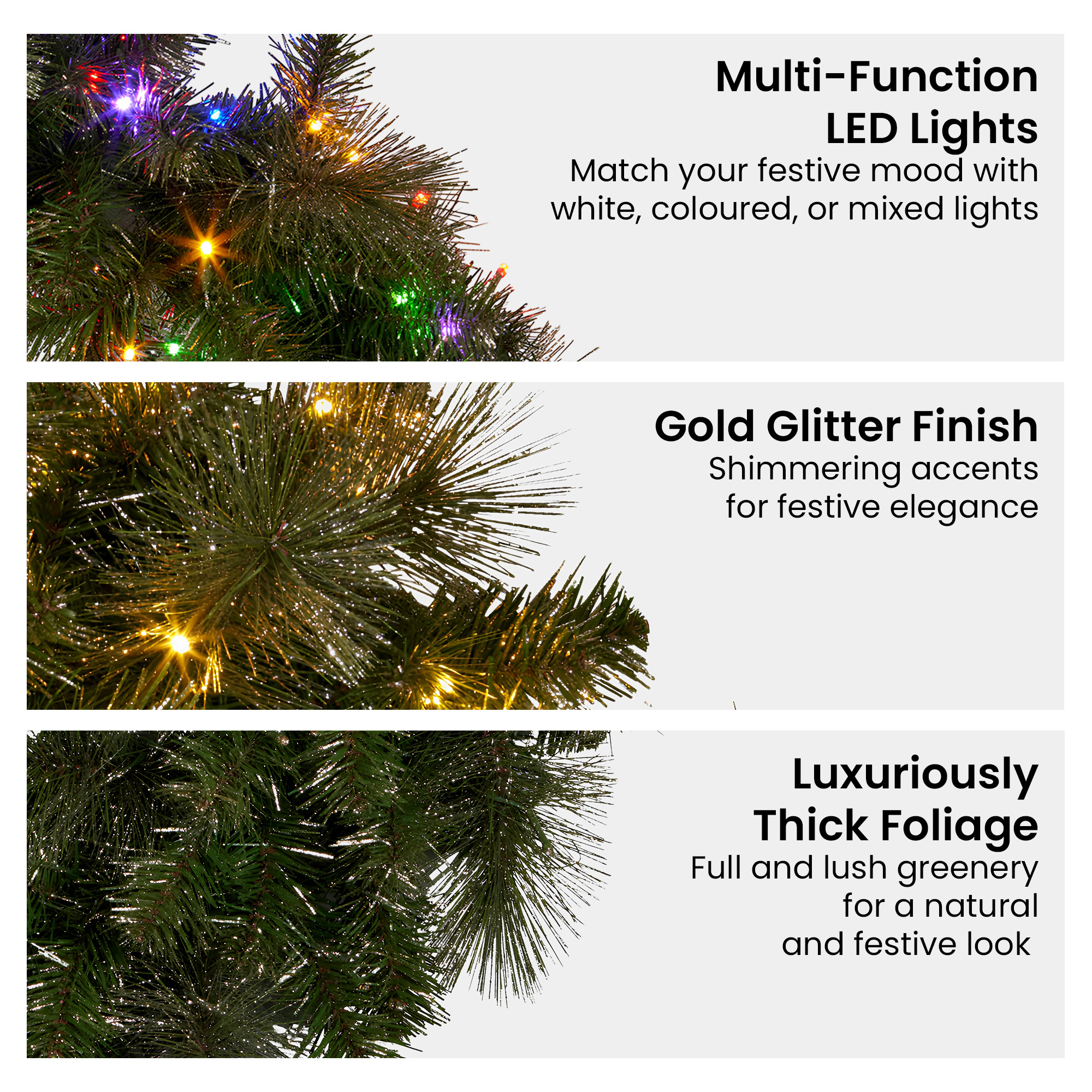 Christabelle 60cm Tabletop Christmas Archway Garland w/ LED Lights Gold Mantle