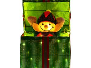 Christabelle Animated Elf in a Gift Box LED Lights Christmas Tree Decoration