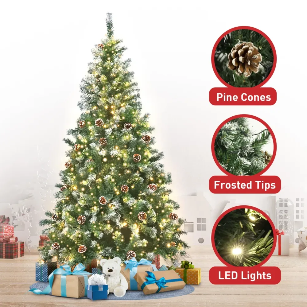 Christabelle 1.2m Pre-Lit LED Artificial Christmas Tree w/ Snow Tipped Needles