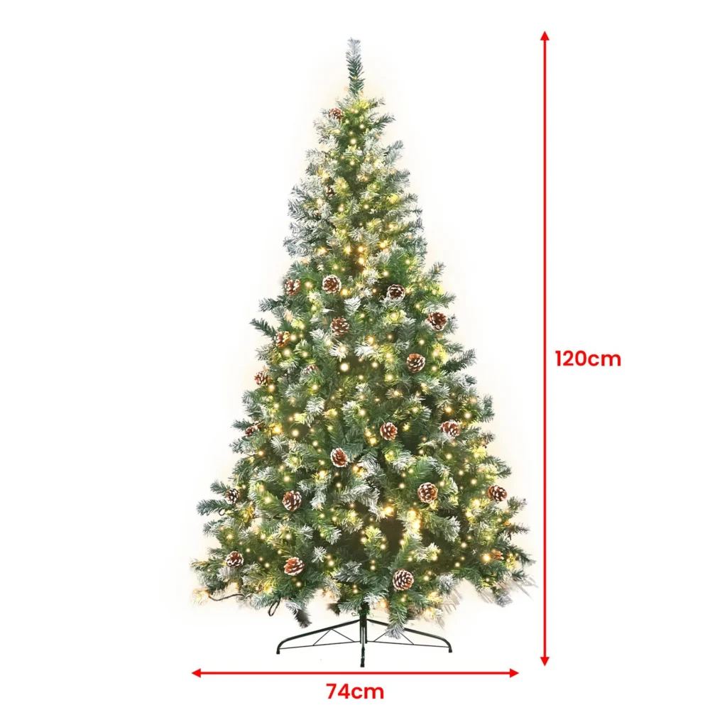 Christabelle 1.2m Pre-Lit LED Artificial Christmas Tree w/ Snow Tipped Needles