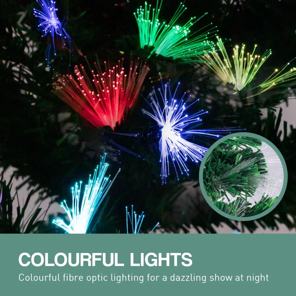 Christabelle 1.2m Pre-Lit Fibre Optic Artificial Christmas Tree w/ Multicolour