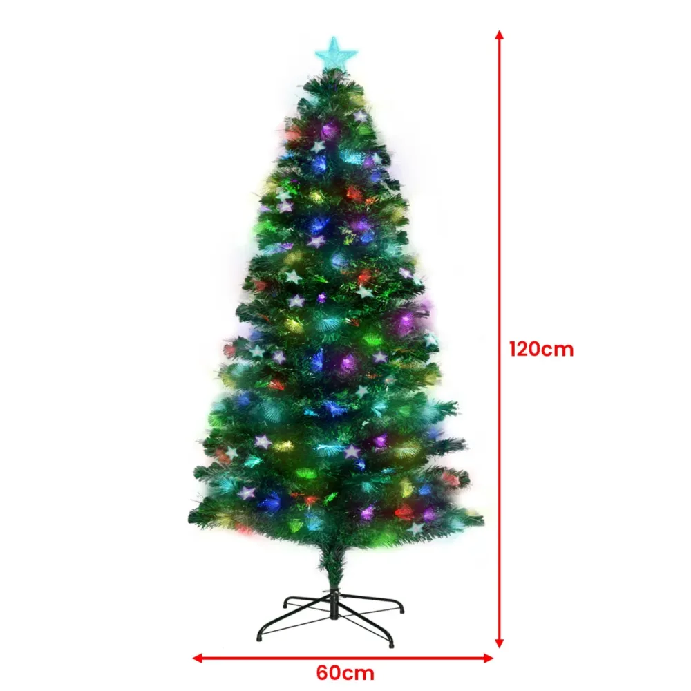 Christabelle 1.2m Pre-Lit Fibre Optic Artificial Christmas Tree w/ Multicolour