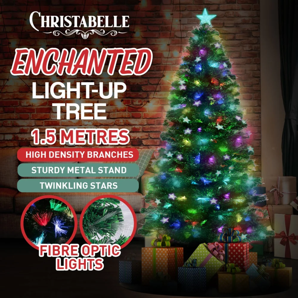 Christabelle 1.5m Pre-Lit Fibre Optic Artificial Christmas Tree w/ Multicolour