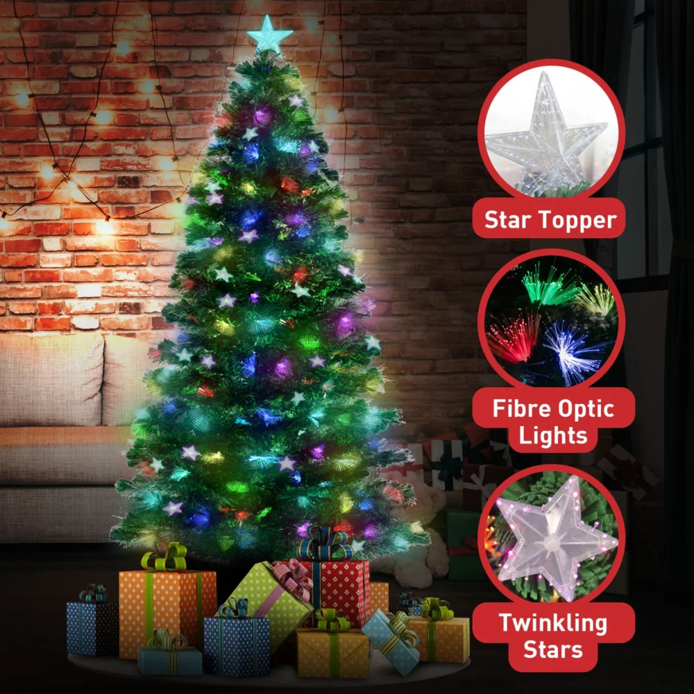 Christabelle 1.5m Pre-Lit Fibre Optic Artificial Christmas Tree w/ Multicolour