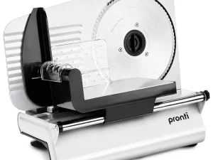 Pronti White Electric Food Slicer 200W w/ Adjustable Thickness 1 to 15mm