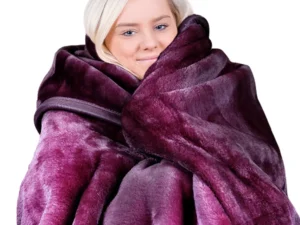 Laura Hill Mink Blanket Throw Purple Double Sided Queen Size Soft Plush Bed Faux