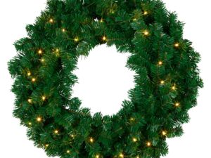 Christabelle 61cm Chadwick Christmas Wreath w/ LED Lights Front Door Decoration