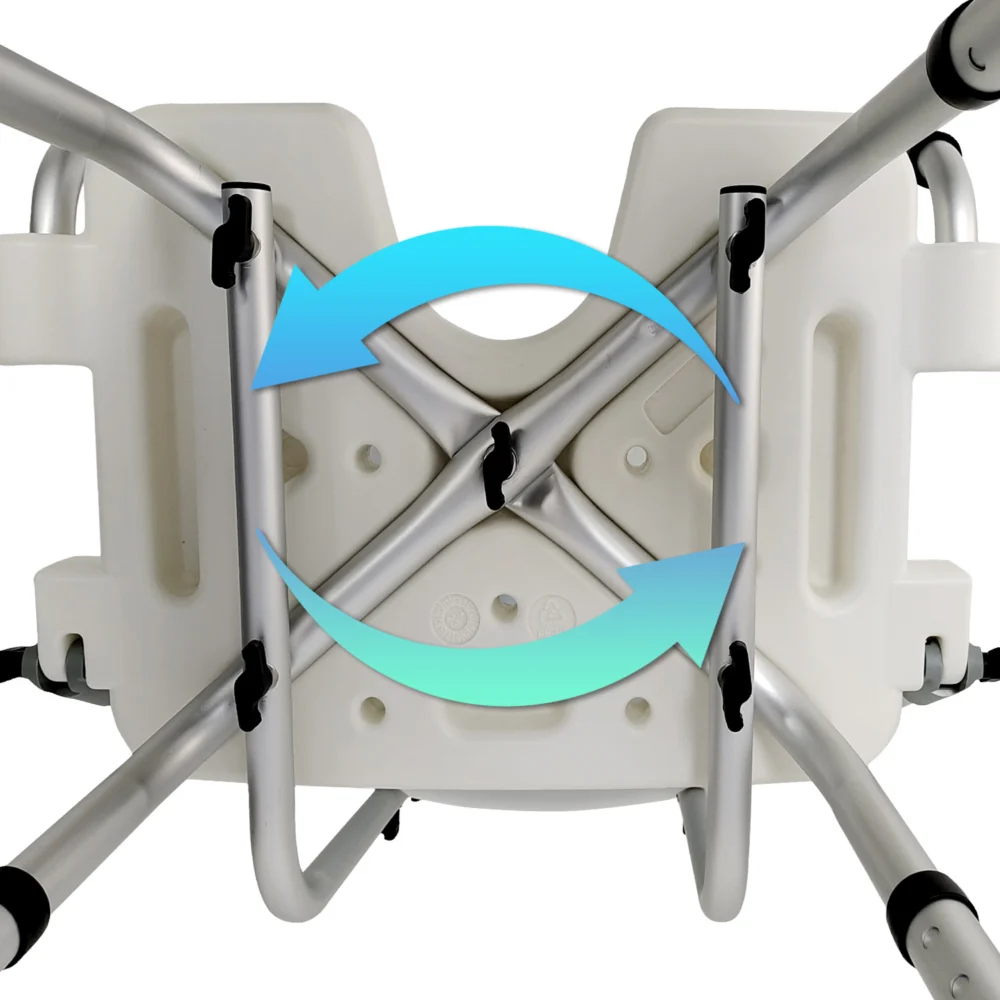 Orthonica Height Adjustable Shower Chair w/ Armrests, Non-Slip Bath Seat Bench