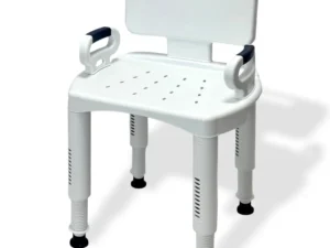 Orthonica Adjustable Shower Chair w/ Armrests Non-Slip Bath Seat Stool for