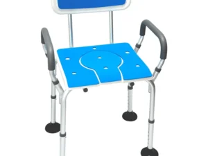 Orthonica Height Adjustable Aluminium Commode Shower Chair w/ Armrests, Backrest
