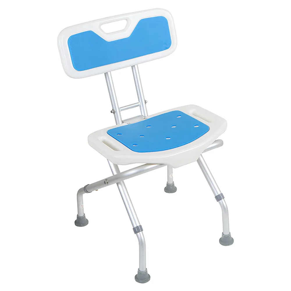 Orthonica Compact & Foldable Commode Shower Chair w/Height Adjustable Aluminium