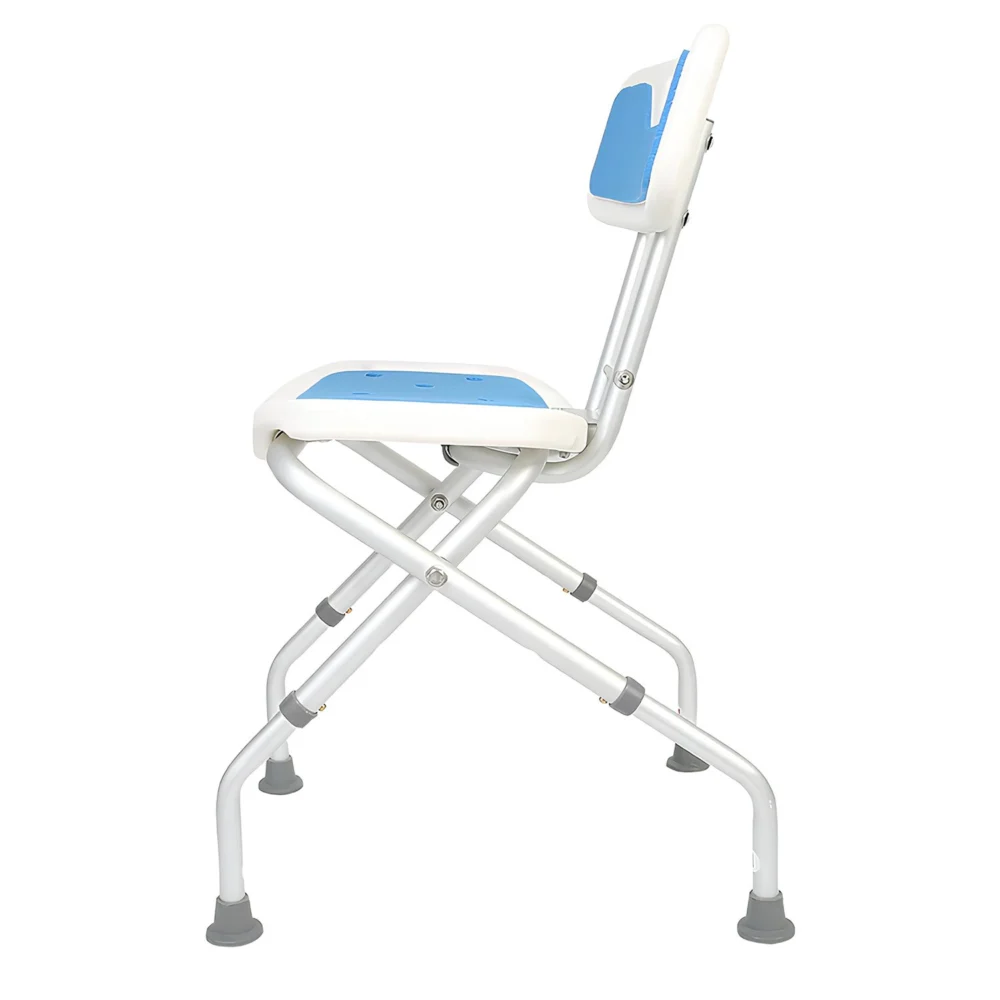 Orthonica Compact & Foldable Commode Shower Chair w/Height Adjustable Aluminium