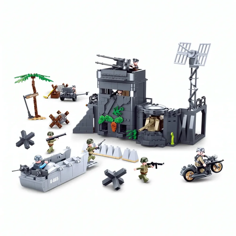 Sluban B0861 Model Kit WWII Atlantic Wall Coastal Bunker Defense Normandy DDay