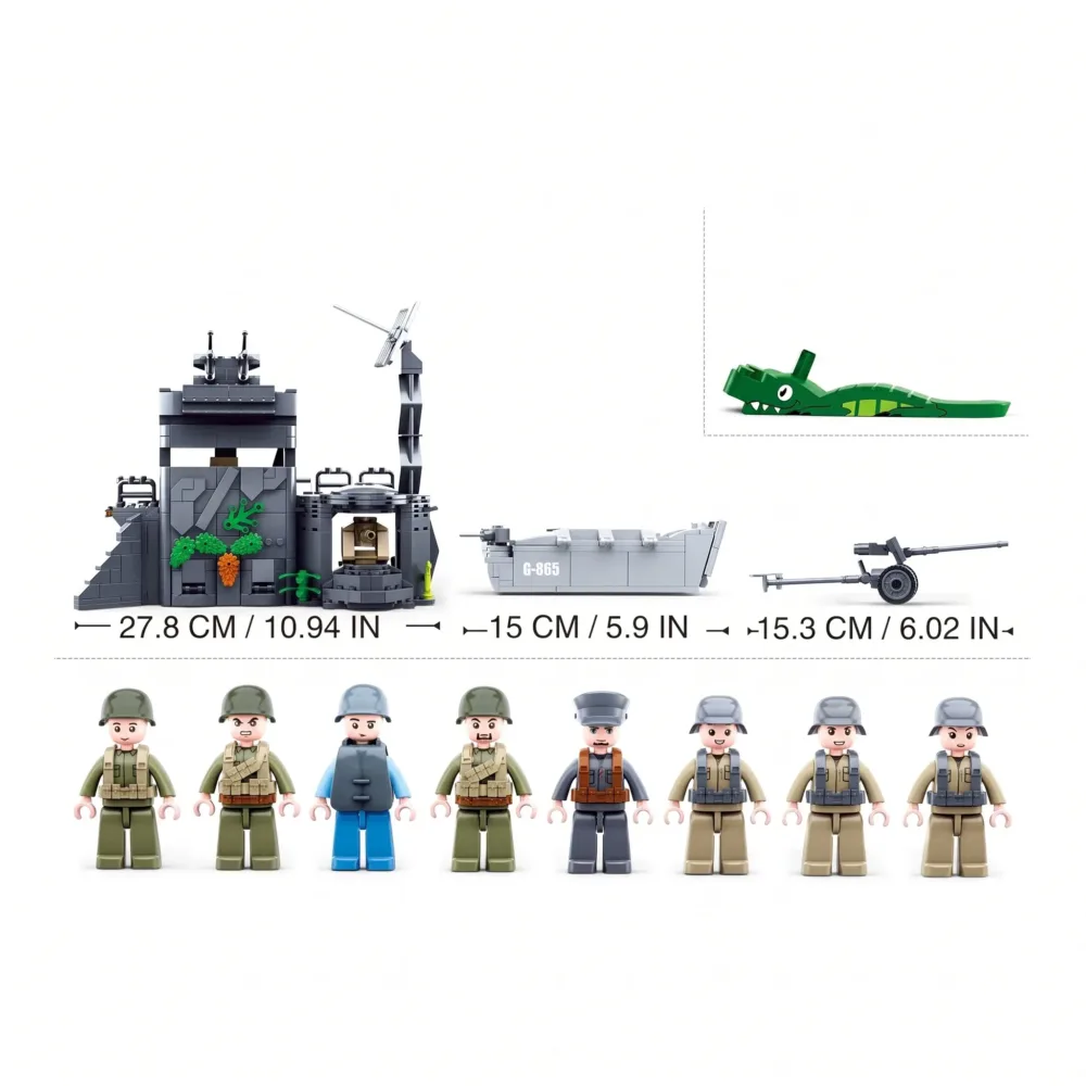 Sluban B0861 Model Kit WWII Atlantic Wall Coastal Bunker Defense Normandy DDay
