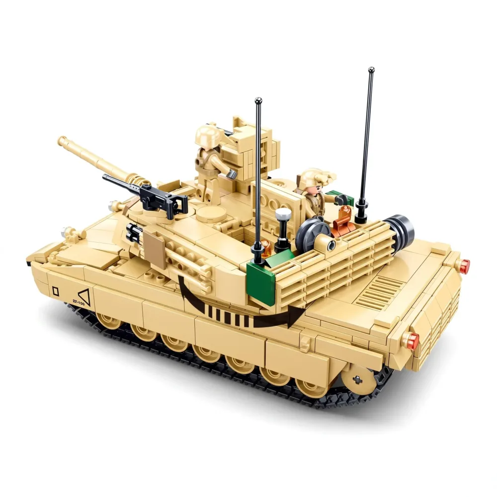 Sluban B0892 Model Kit M1A2 Abrams Main Battle Tank US Army Desert Armor Vehicle