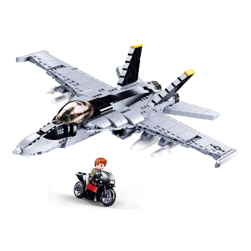 Sluban B0928 Model Kit FA18 Super Hornet Fighter Jet Plane RAAF Military Air