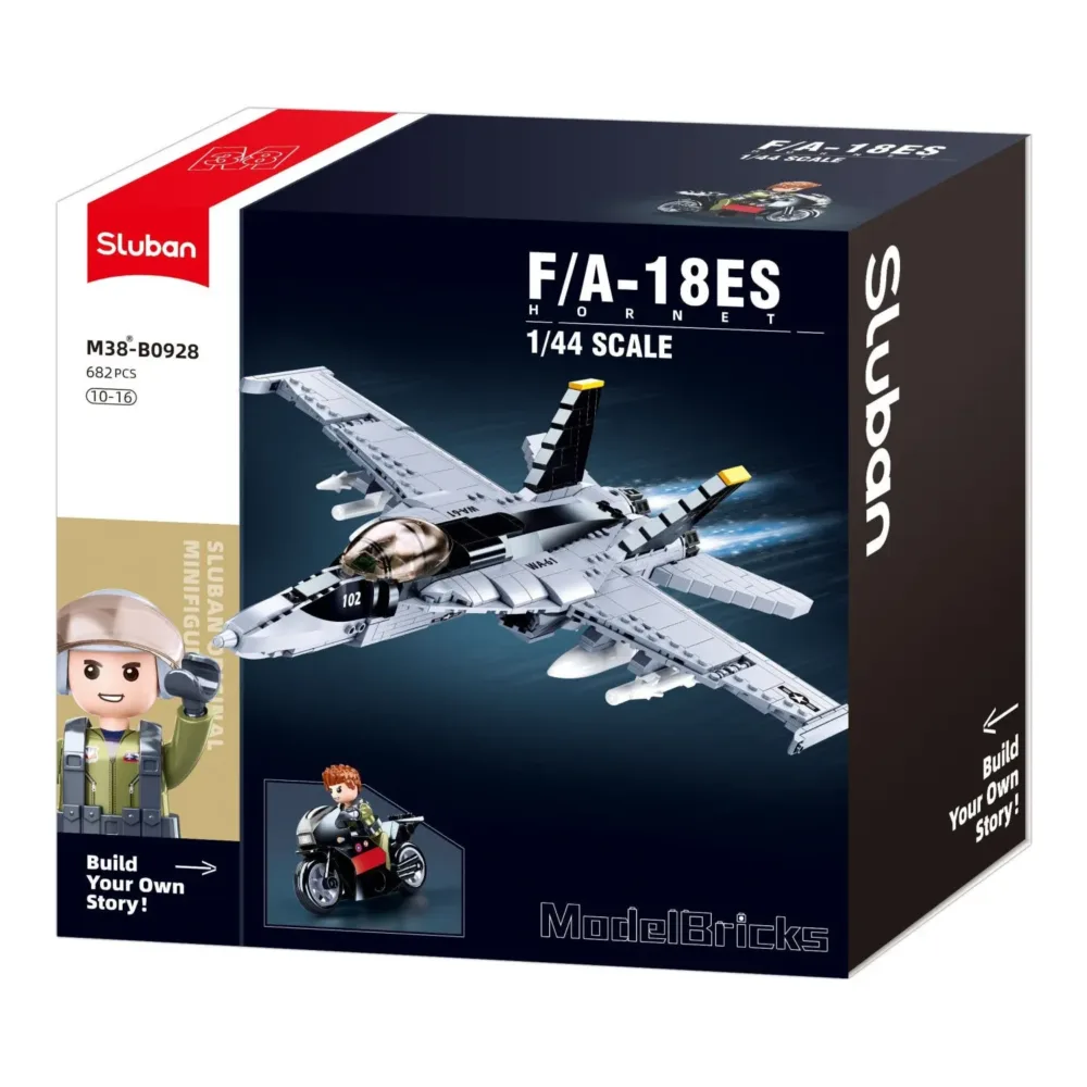 Sluban B0928 Model Kit FA18 Super Hornet Fighter Jet Plane RAAF Military Air