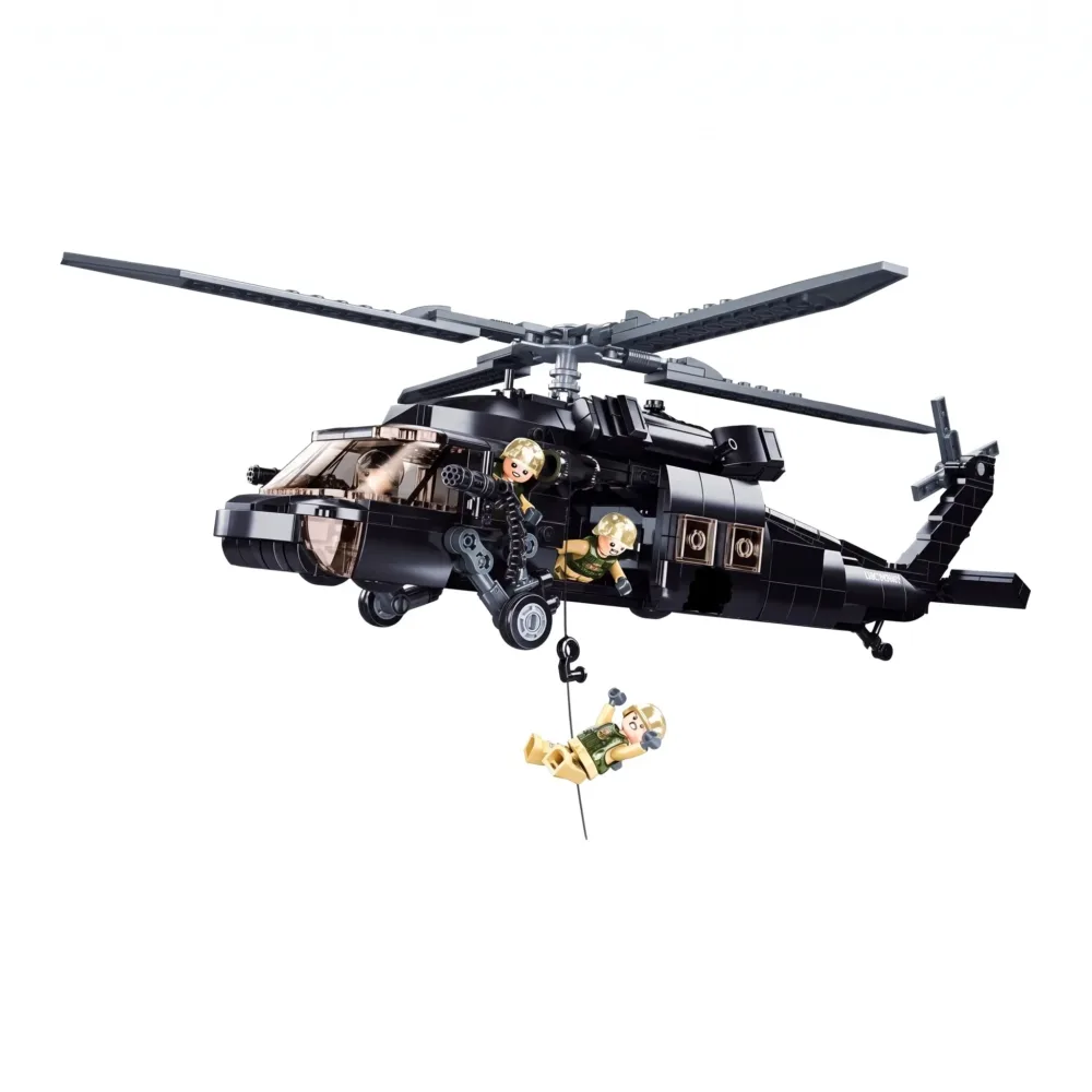Sluban B1012 Model Kit UH60 Black Hawk Medical Rescue Helicopter US Army MEDEVAC