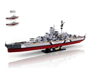 Sluban B1102 Model Kit WWII Bismarck Battleship Large Scale Warship Navy Vessel