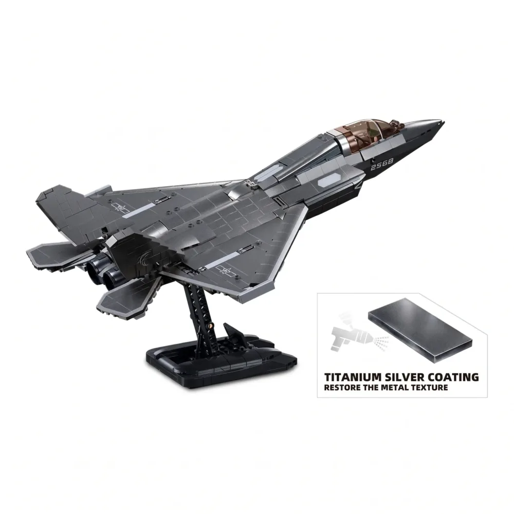 Sluban B1186 Model Kit 1:44 J35 Carrier Fighter Chinese Stealth Jet Plane Modern