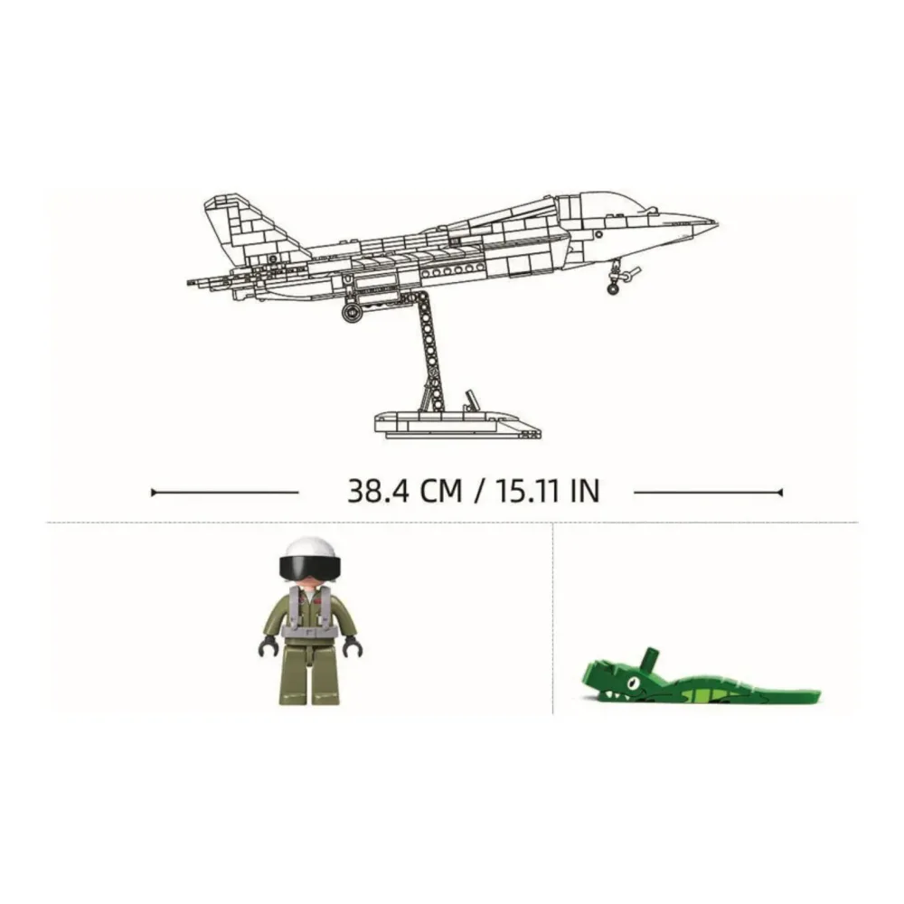 Sluban B1186 Model Kit 1:44 J35 Carrier Fighter Chinese Stealth Jet Plane Modern