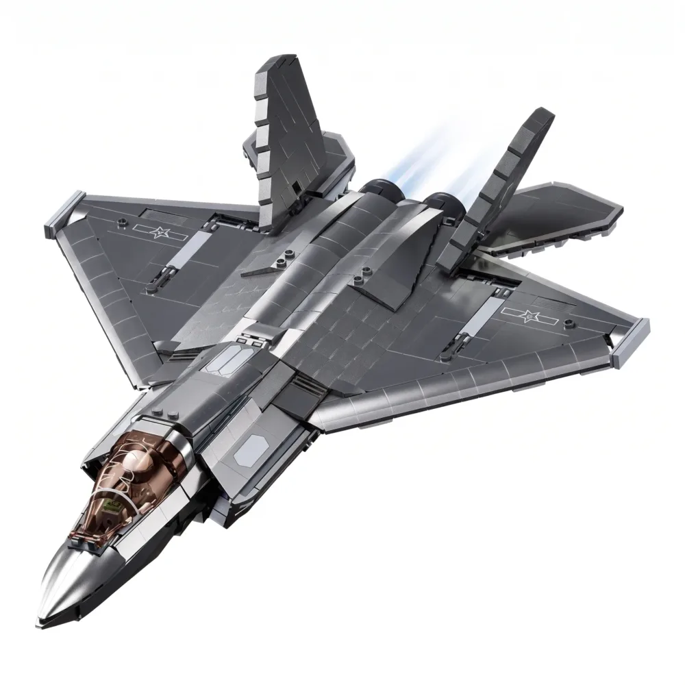 Sluban B1186 Model Kit 1:44 J35 Carrier Fighter Chinese Stealth Jet Plane Modern