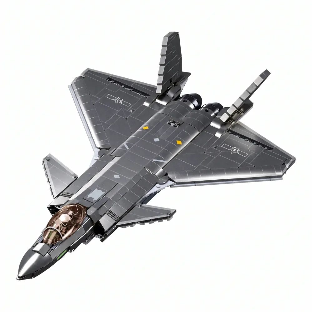 Sluban B1187 Model Kit 1:44 J20 Mighty Dragon Chinese Stealth Fighter Jet Plane