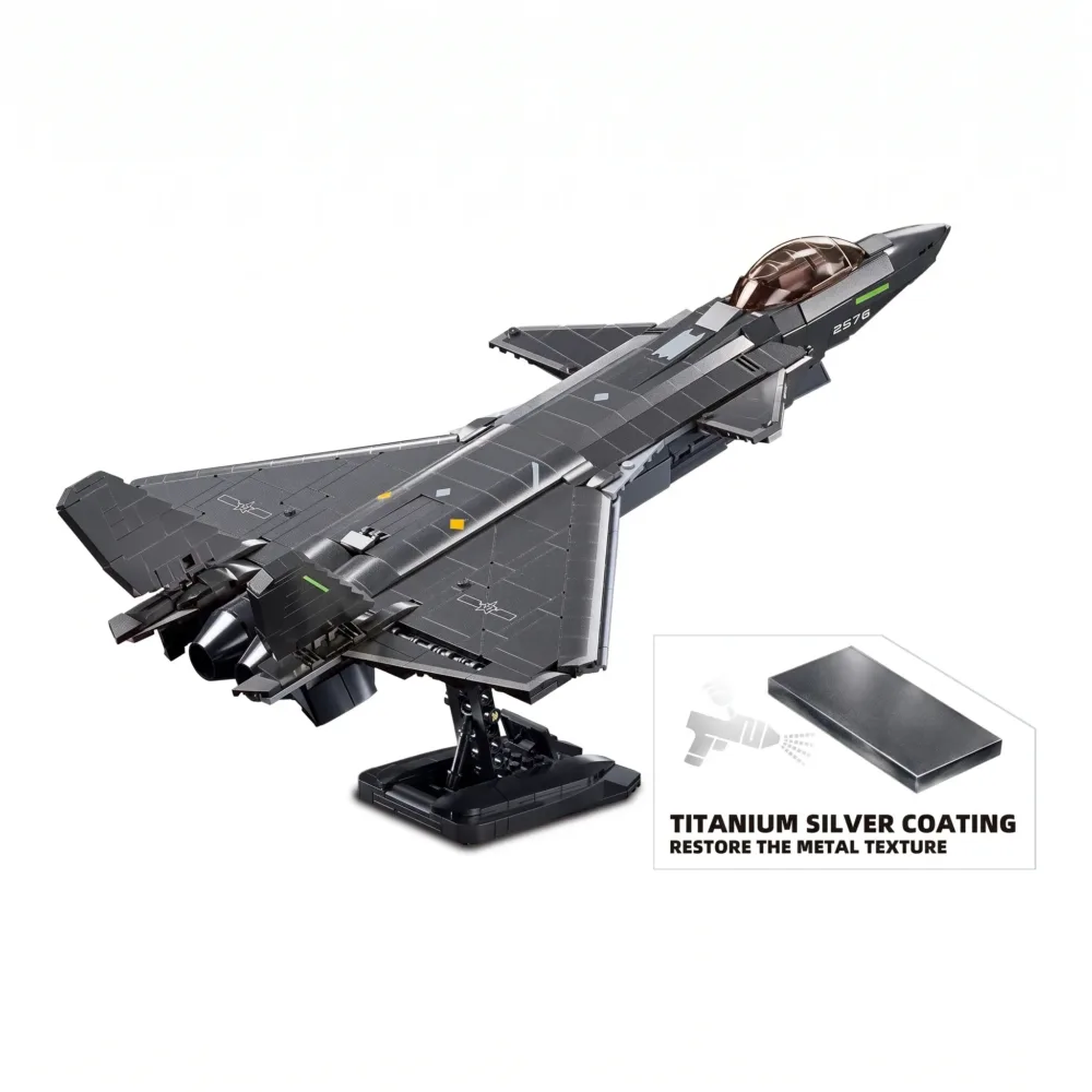 Sluban B1187 Model Kit 1:44 J20 Mighty Dragon Chinese Stealth Fighter Jet Plane