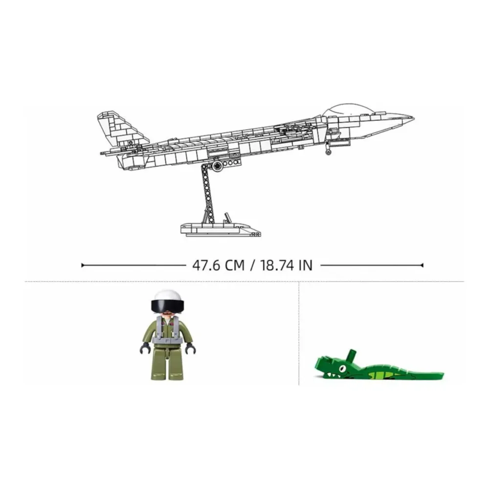 Sluban B1187 Model Kit 1:44 J20 Mighty Dragon Chinese Stealth Fighter Jet Plane