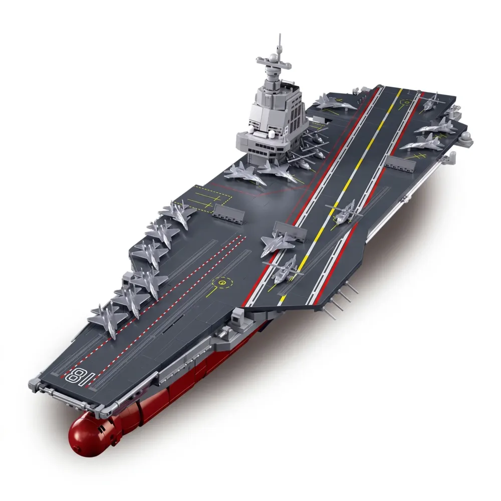 Sluban B1188 Model Kit 1:450 Aircraft Carrier Fujian Type 003 Chinese PLAN