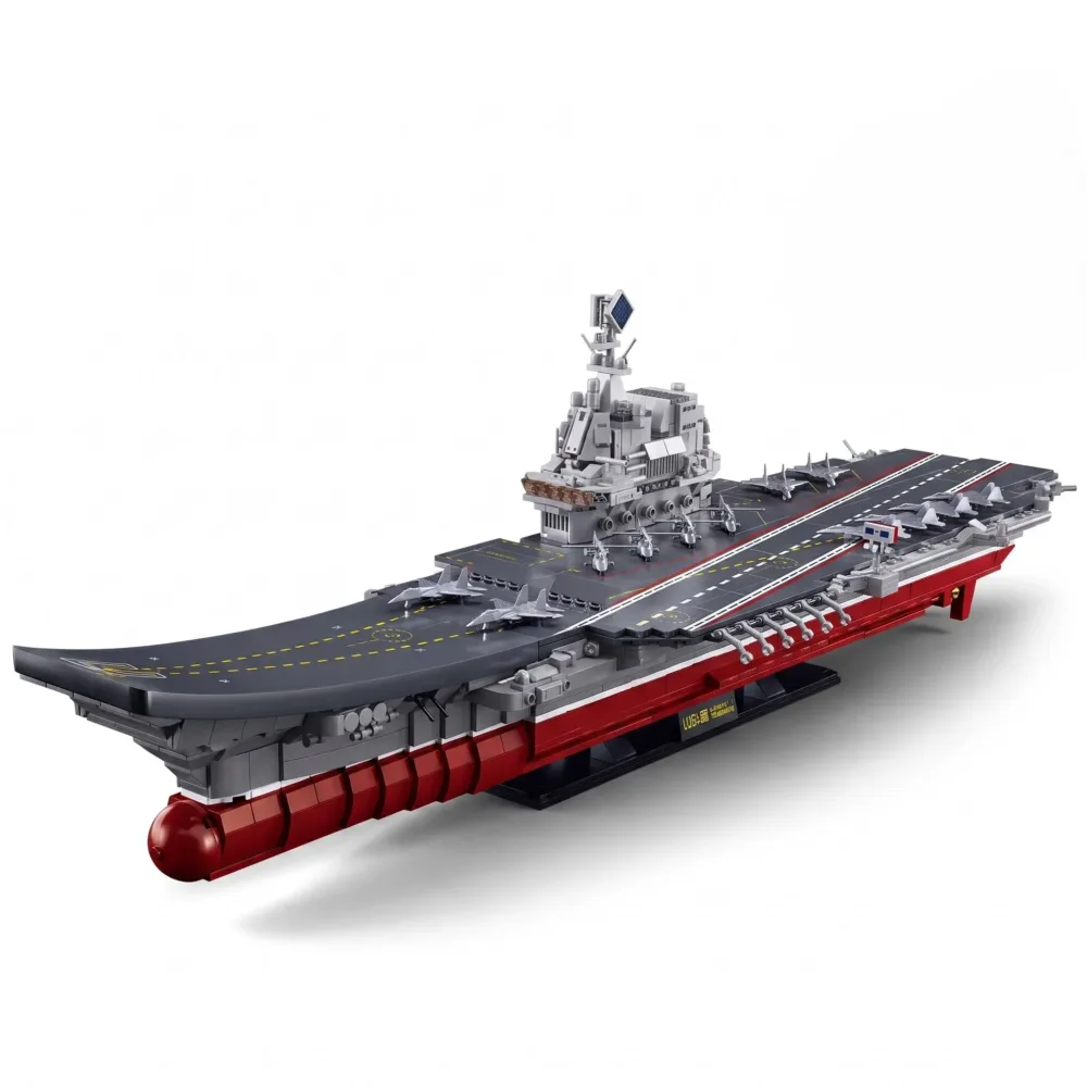 Sluban B1189 Model Kit 1:450 Aircraft Carrier Shandong Type 002 PLAN Warship