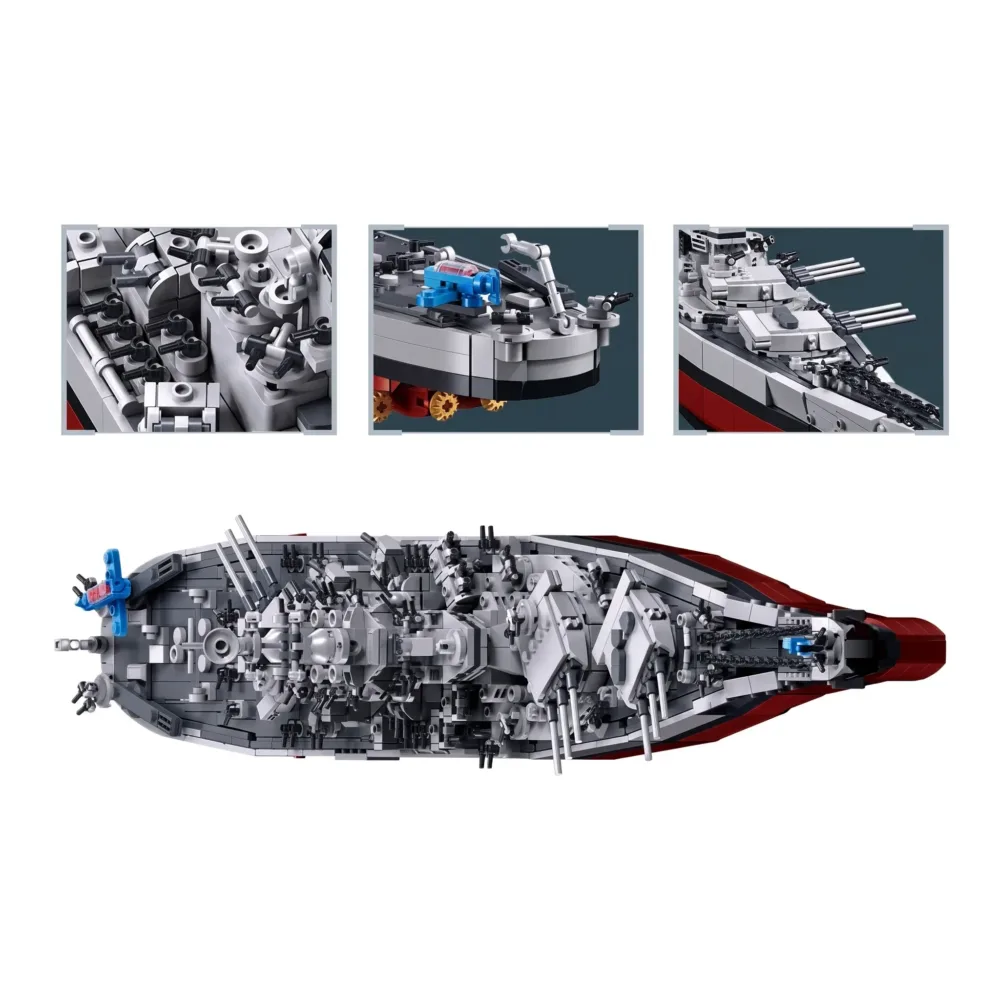 Sluban B1291 Model Kit 1:350 USS Missouri BB63 Mighty Mo Battleship Warship WWII