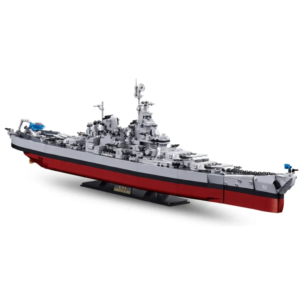Sluban B1291 Model Kit 1:350 USS Missouri BB63 Mighty Mo Battleship Warship WWII