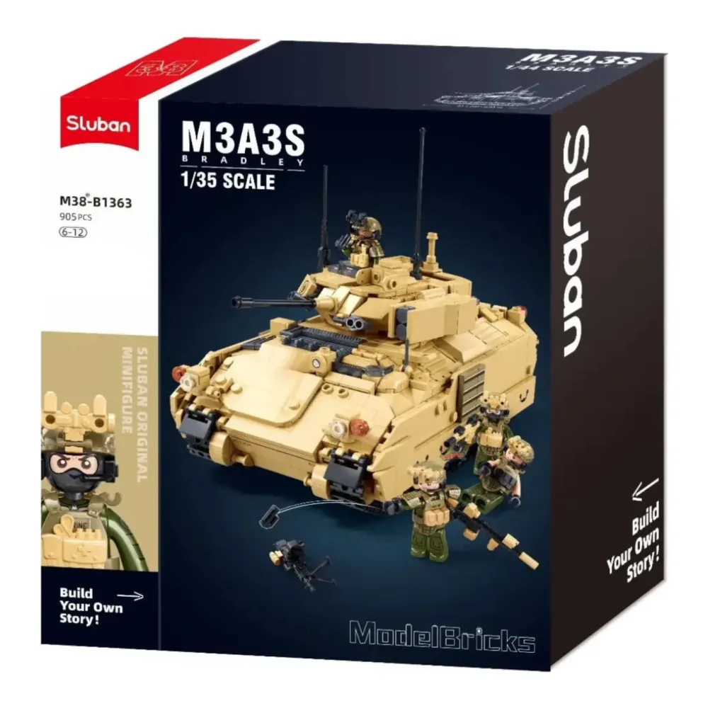 Sluban B1363 Model Kit 1:35 M3A3 Bradley Armored Infantry Vehicle IFV AFV Modern