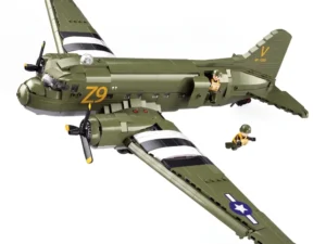 Sluban B1366 Model Kit 1:44 C47 Skytrain Airtrain Cargo Transport Aircraft WWII