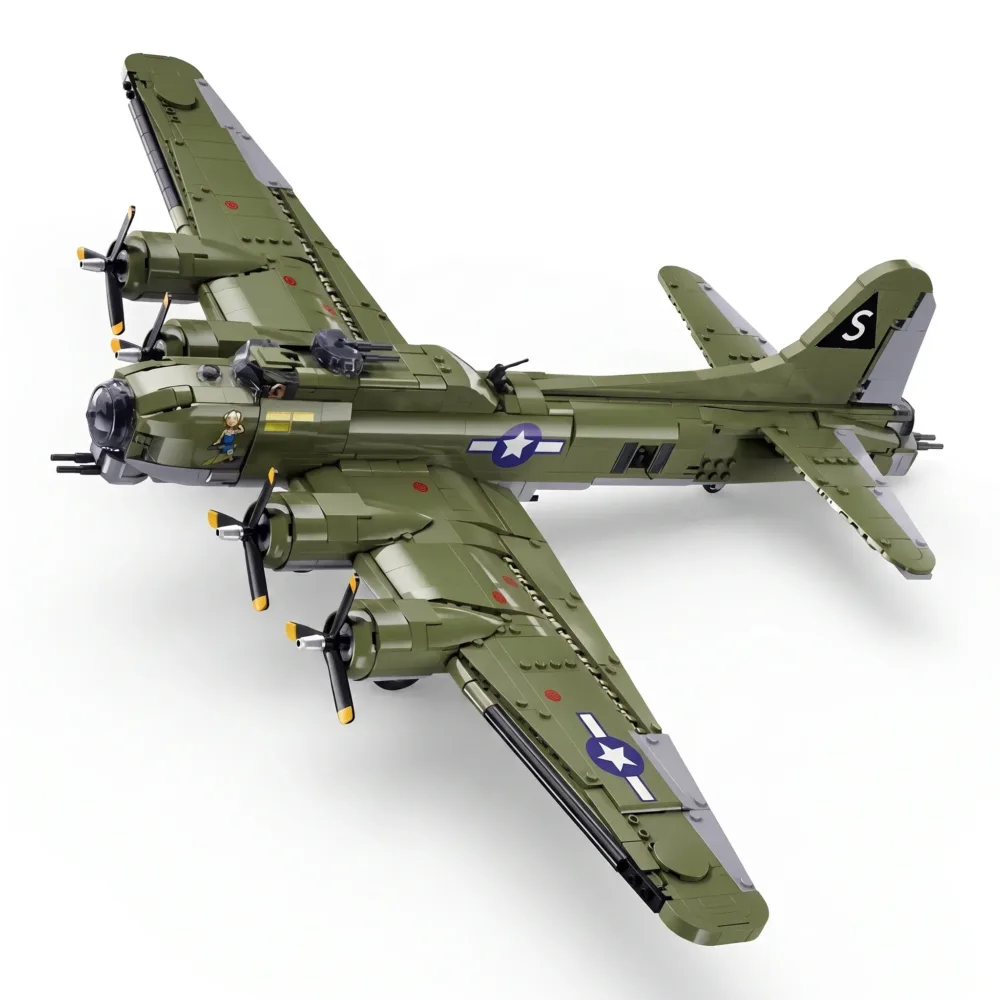 Sluban B1367 Model Kit 1:44 B17 Flying Fortress Heavy Bomber WWII USAAF Army Air