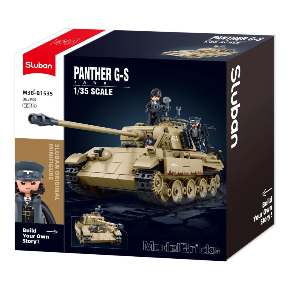 Sluban B1535 Model Kit 1:35 Panther G Tank German Panzer WWII Army Military