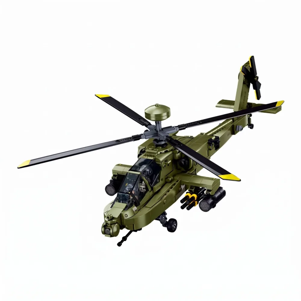 Sluban B1536 Model Kit 1:44 AH-64D Apache Attack Helicopter Chopper Gunship Army