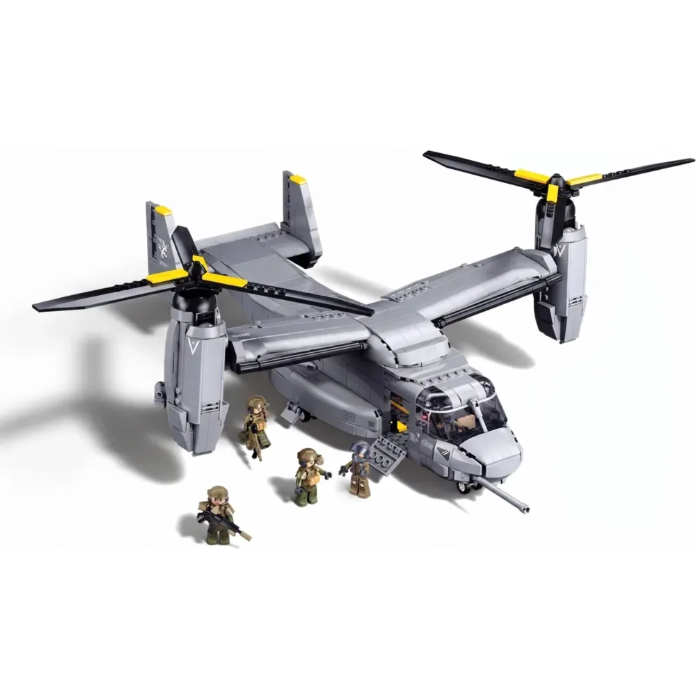 Sluban B1537 Model Kit 1:44 MV-22 Osprey Tiltrotor Helicopter Plane Military Air