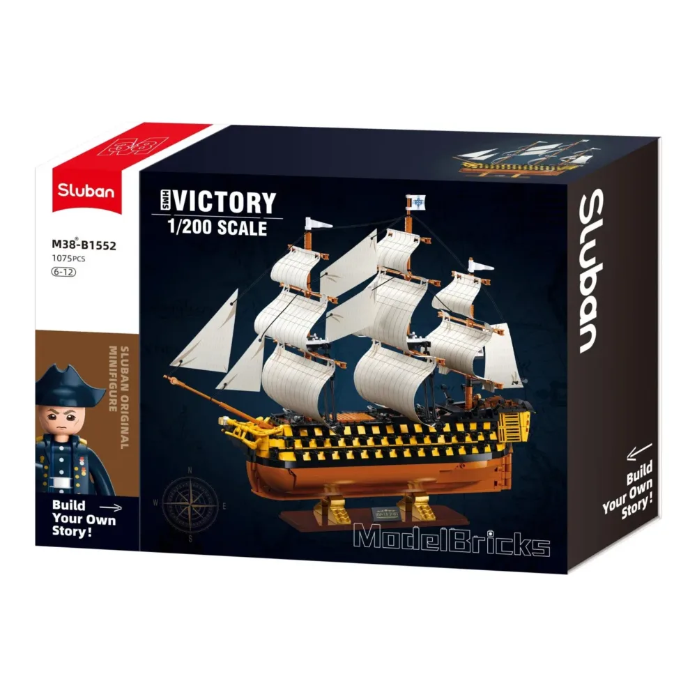 Sluban B1552 Model Kit 1:200 HMS Victory Sailing Battleship Warship Navy Vessel