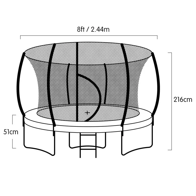 Kahuna 8ft Outdoor Trampoline Kids Children w/ Safety Enclosure Mat Pad Net