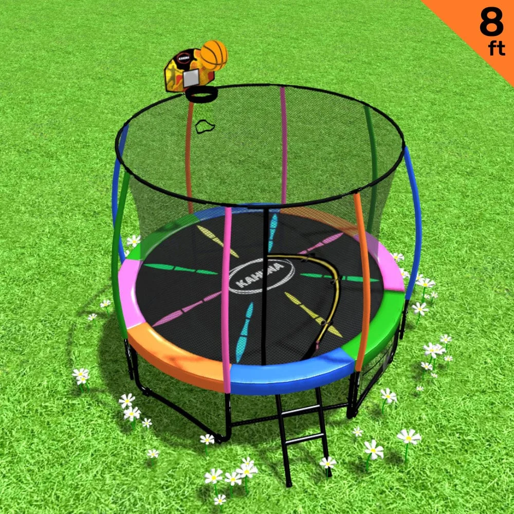 Kahuna 8ft Outdoor Trampoline Kids Children w/ Safety Enclosure Mat Pad Net