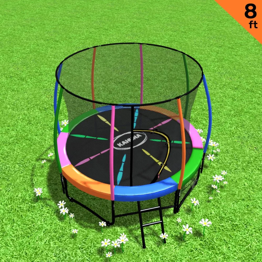 Kahuna 8ft Outdoor Rainbow Trampoline For Kids & Children Suited For Fitness