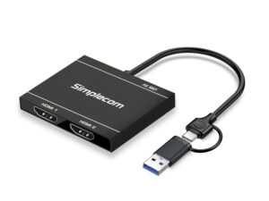 Simplecom DA327 USB 3.0 or USB-C to Dual HDMI Display Adapter for 2x 1080p