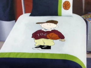 Dude Basketball Embroidered Quilt Cover Set Single